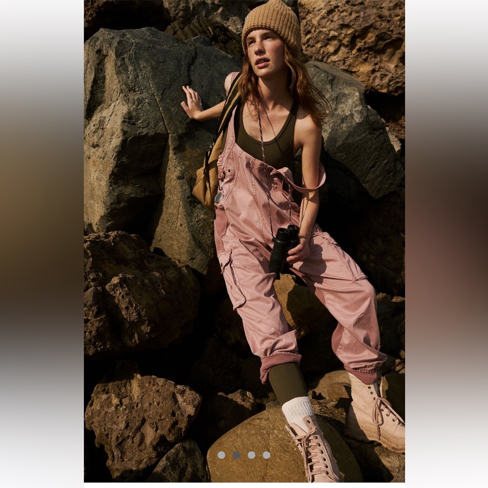 Free People Movement Fast Track One Piece Jumpsuit Cargo Withered Rose